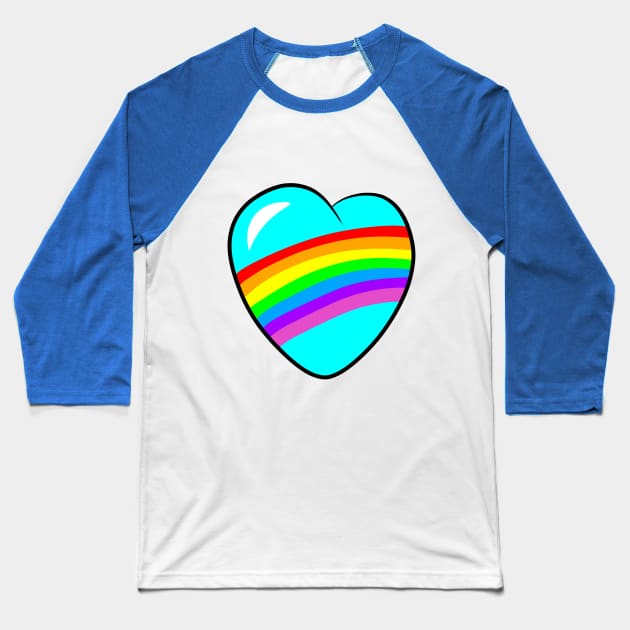 Rainbow heart Baseball T-Shirt by MelanieJeyakkumar